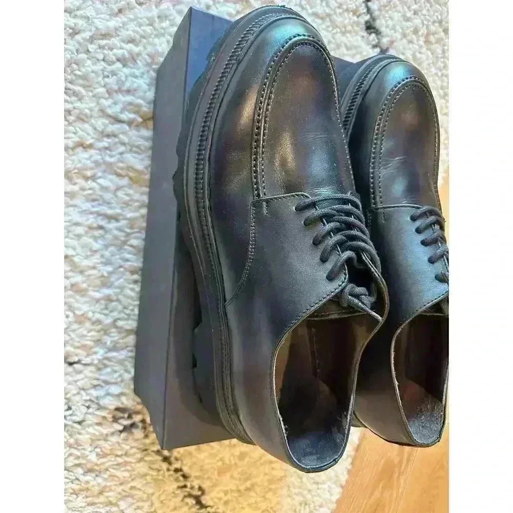 8 By Yoox Black Lace-Up Shoes Italian Size 45 - Step Up in Style - Picture 5 of 10